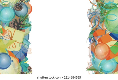 Background pattern abstract seamless design texture. Vertical stripes. Border frame, transparent background. Theme is about green, dressing, element, holiday, bow, gift, giftbox, adornment