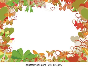 Background pattern abstract seamless design texture. Border frame, transparent background. Theme is about relations, wing, wild, love, various, romance, art, decoration, adornment, spring