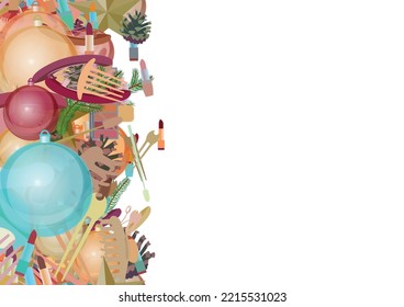 Background pattern abstract seamless design texture. Vertical stripe. Border frame, transparent background. Theme is about tones, santa, raker, abstract, parlor, green needles, xmas, spruce