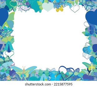 Background pattern abstract seamless design texture. Border frame, transparent background. Theme is about Red Admiral, tropical, exotic, drawing, wild, Pipevine, Butterfly, vector, various