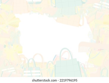 Background pattern abstract seamless design texture. Pastel. Border frame, transparent background. Theme is about leather, bobby pin, purse, personal, office, Tote, hairpin, slip, accessories