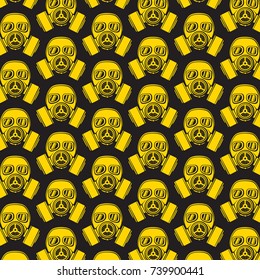 background pattern with army gas mask