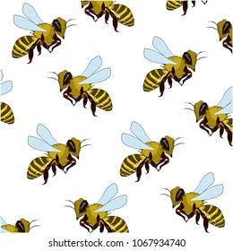 Background pattern with bees