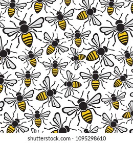 background pattern with bees