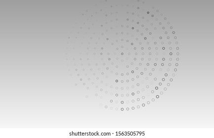 Background pattern from  black circles of various sizes and different shades on a grey background. Linear gradient background