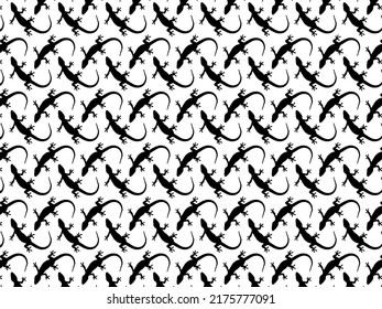 A background pattern with a black and white lizard vector illustration.