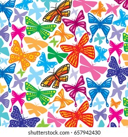 background pattern with butterflies icons