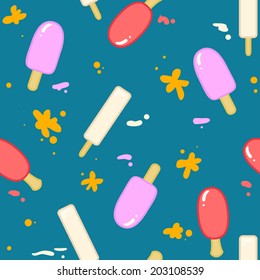 background pattern with cartoon ice cream
