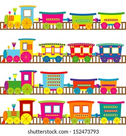 Background pattern with cartoon trains
