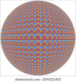 Background pattern celtic on a spherical workpiece