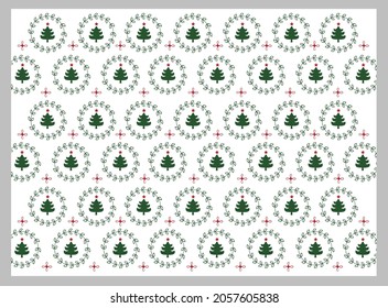 background pattern christmast with tree Premium Vector