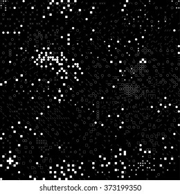 background pattern, code art, algorithm of dots, lines, squares and crosses