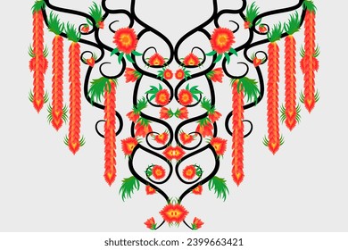 background pattern collar pattern from geometric shapes for shirts green, yellow, white orange and on white background