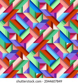 Patrón de fondo con formas geomátricas coloridas y sombra, vectores eps10