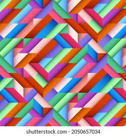 Background pattern with colorful geomatric shapes and shadow, vector eps10