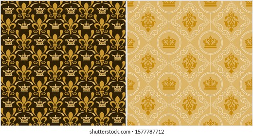 Background pattern. Colors: black, gold. Retro style. Vector image.