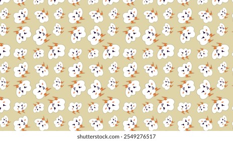 Background Pattern with Cute Clouds in Abstract Aesthetic