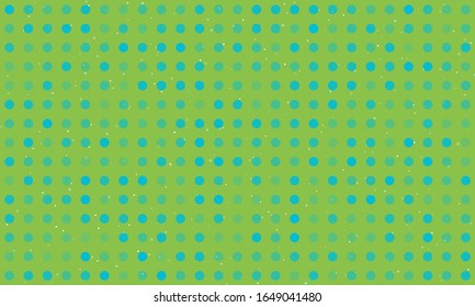 Background pattern from cyan circles of different shades. Vector illustration on light green background with stars