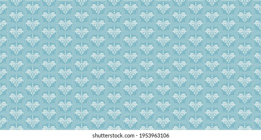 Patrón de fondo con adorno floral decorativo sobre un fondo azul claro. Ideal para postales, cubiertas, fondos de pantalla. Patrón sin brillo, textura para tu diseño. Ilustración del vector