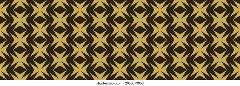 Hintergrundmuster mit dekorativem goldenen Ornament im Vintage-Stil auf schwarzem Hintergrund. Nahtloses Muster, Textur. Vektorbild