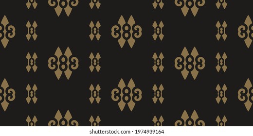 Background pattern with decorative ornament on black background. Vector image