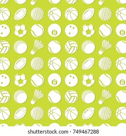 background pattern with different kinds of balls 