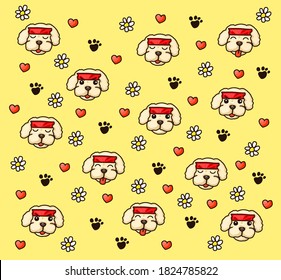 Background pattern of the dogs. Shirt vector background pattern.   Glass or handkerchief pattern