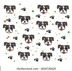 Background pattern of the dogs. Shirt vector background pattern.   Glass or handkerchief pattern