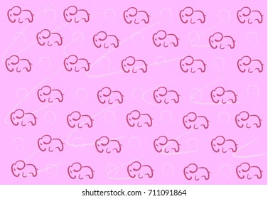 BACKGROUND. Pattern  with dreamy pink elephants