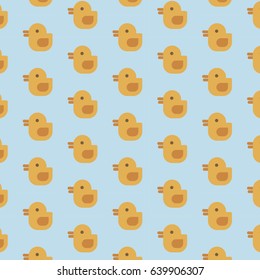 Background pattern of ducklings. Flat design vector illustration.