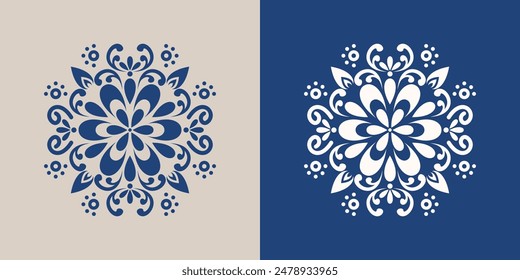 Background pattern with ethnic floral ornament