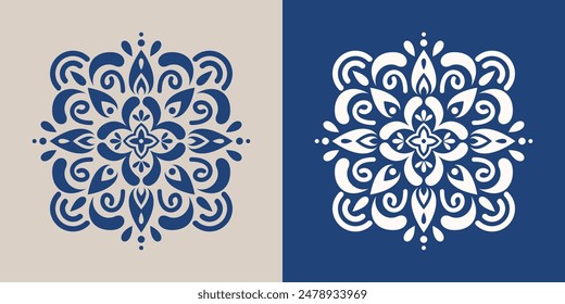 Background pattern with ethnic floral ornament