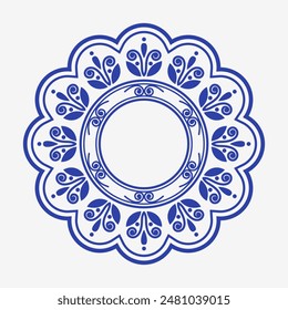 Background pattern with ethnic floral ornament