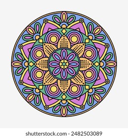 Background pattern with ethnic floral ornament