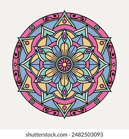Background pattern with ethnic floral ornament