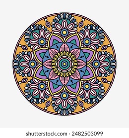 Background pattern with ethnic floral ornament