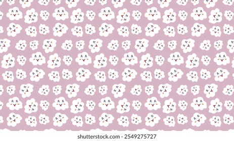 Background Pattern Featuring Aesthetic Cute Abstract Clouds