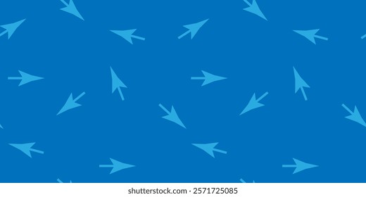 Background pattern featuring light blue arrow cursors on a solid blue surface