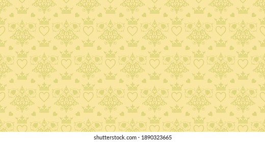 Background pattern with floral ornament. Seamless wallpaper texture. Vector image