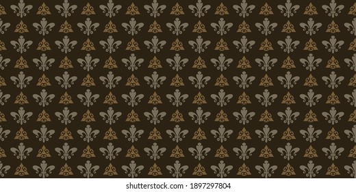Background pattern with floral ornament. Seamless wallpaper texture. Vector graphics