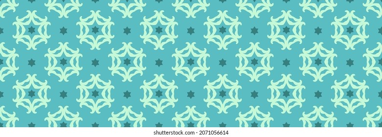 Background pattern with geometric abstract ornament on green background for your design. Seamless background for wallpaper, textures. Vector illustration.