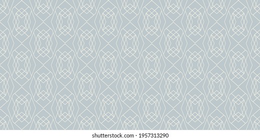 Background pattern with geometric ornament on a gray background, wallpaper. Seamless pattern, texture for your design. Vector illustration 