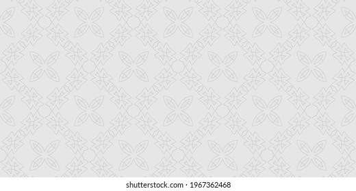 Background pattern with geometric ornament on gray background. Seamless pattern, texture. Vector image