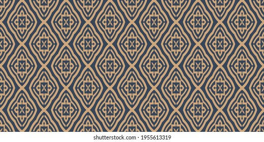 Hintergrundmuster mit geometrischen Ornamenten im Vintage-Stil, Tapete. Nahtloses Muster, Textur für Ihr Design. Vektorgrafik 