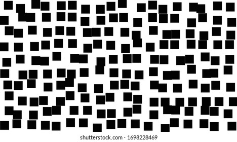 Background pattern from geometric shapes. The pattern is random filled with huges  black rectangles. Vector illustration on white background