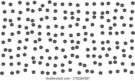 Background pattern from geometric shapes. The pattern is random filled with big  black roses. Vector illustration on white background