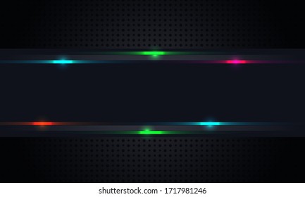 Background pattern of geometric shapes. The template with the texture of the paper is evenly filled with small black indented dots and a horizontal insert with shiny highlights. Vector graphics on a b