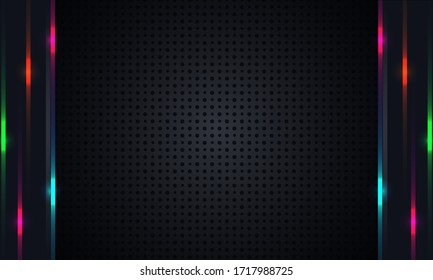 Background pattern of geometric shapes. The template with the texture of the paper is evenly filled with small black indented dots and vertical inserts with shiny highlights.  