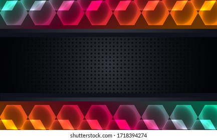 Background pattern of geometric shapes. The pattern with the texture of the paper is evenly filled with small black indented dots and horizontal inserts with abstract rhombuses. Vector graphics on a b