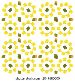 Patrón de fondo con patrón geométrico dorado. Diseño para baldosas, decoración, interiores, textiles, embalaje, papel.